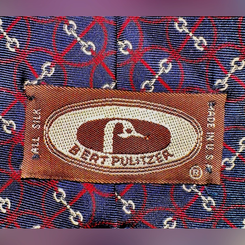 Bert Pulitzer silk tie necktie like new horsebit pattern